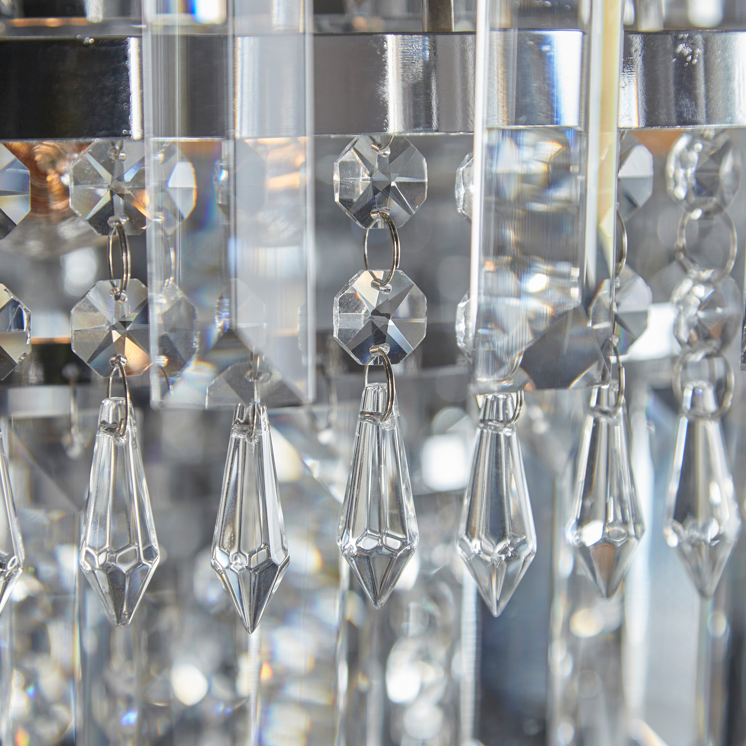 Amor Chrome & Crystal Glass Droplets Chandelier